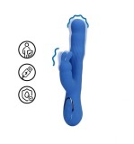 Vibrator Wiggle Rabbit 13 Moduri Stimulatoare, Silicon, USB, Albastru, 24.4 cm