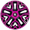 Set 4 Capace Roti 16 inchi (R16) Best Roz-Negru, Compatibile Cu Skoda Nou
