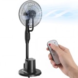 HOMCOM Ventilator cu brumizare silențios 90W pe stativ 128cm oscilație 70&deg; 3 viteze 3 moduri temporizator negru | Aosom Romania