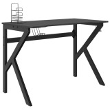 Cumpara ieftin Birou de gaming cu picioare forma K, negru, 110x60x75 cm