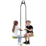 Outsunny Balansoar accesoriu față &icirc;n față pentru copii din oțel și plastic pentru balansoar, 3-6 ani 97,5 x 23 x 170 cm verde | Aosom Romania