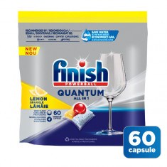 Detergent capsule pentru masina de spalat vase Finish Quantum All in 1 Lemon, 60 spalari