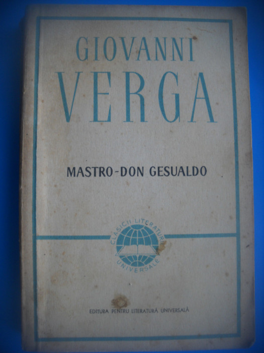 HOPCT GIOVANNI VERGA / MASTRO DON GESUALDO-1964-367 PAG