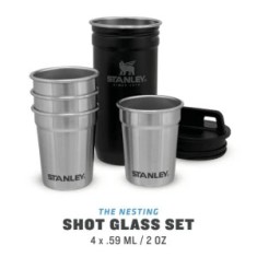 Set Stanley Butelca + 4 pahare Adventure The Nesting Shot Glass Set Matte Black Pebble foto