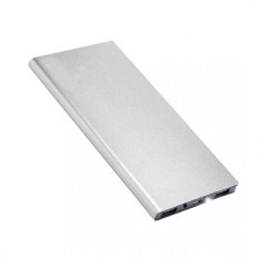 Power bank slim 20000mAh, 2xUSB, lanterna LED, incarcare rapida, argintiu foto