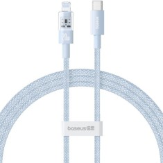 Cablu USB-C la Lightning, Fast Charging 20W, 2m - Baseus Gem (P10373001311-01) - Galaxy Blue