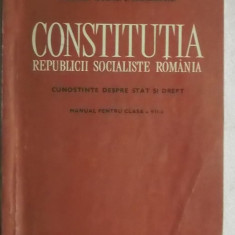 Constitutia RSR, cunostinte despre stat si drept, manual pentru clasa a VII-a