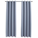Cumpara ieftin Draperii opace cu inele metalice, 2 buc., gri, 140 x 245 cm
