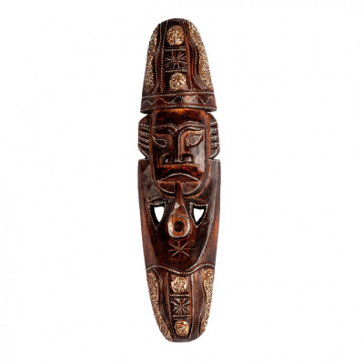 Masca tribala din lemn cu tematica africana simbol Shepperd foto