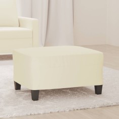 vidaXL Taburet, crem, 70x55x41 cm, piele ecologică