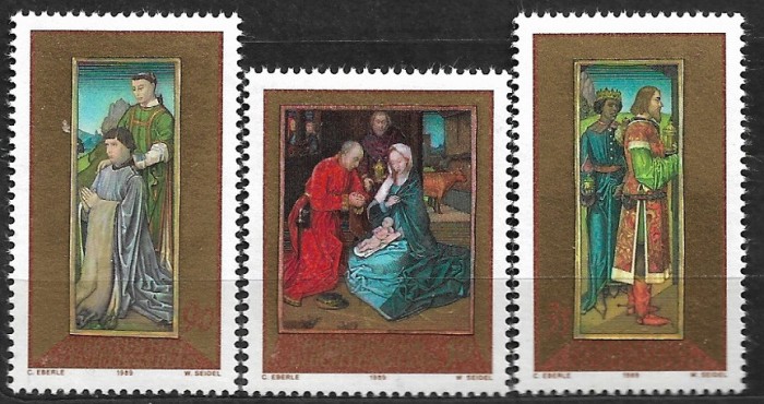 B0832 - Lichtenstein 1989 - Craciun 3v. neuzat,perfecta stare