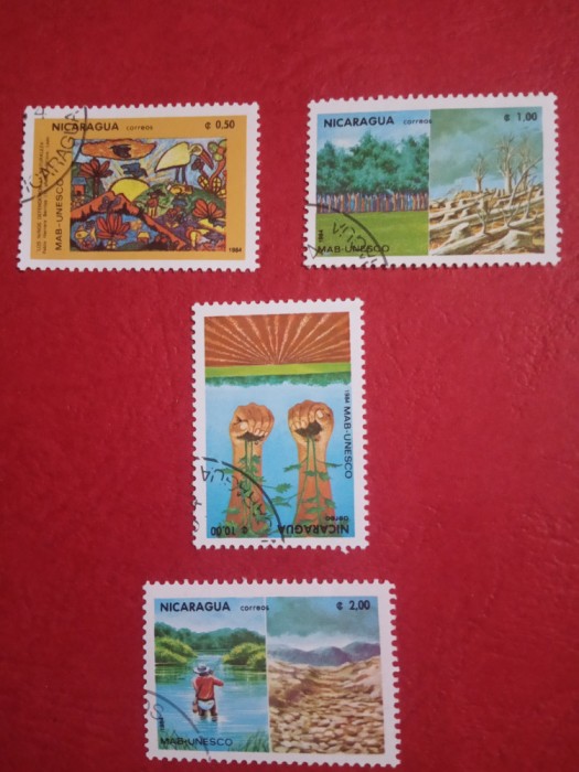 NICARAGUA, UNESCO - SERIE COMPLETĂ ȘTAMPILATĂ