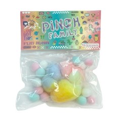 Jucarie Antistres Squishy, Cyrax, cu Revenire Lenta, Squeeze Pinch Family, Model Labuta de Pisica Pufoasa, 6x6 cm, 70g, Ambalaj Transparent, Multicolo foto