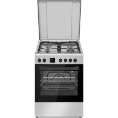 Aragaz mixt Heinner HFSC-S66FDC-IX, 4 arzatoare, Timer digital, 6 functii, Clasa A, Culoare Inox