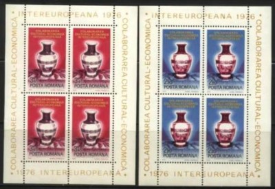 ROMANIA 1976 - Colaborarea CERAMICA, BLOCURI MNH, DB3 foto