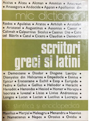 N. I. Barbu - Mic dicționar - Scriitori greci și latini (editia 1978) foto
