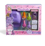 MARTINELIA My Best Friends Set Unghii Copii cu Uscator, 4 Lacuri, Sclipici, Autocolante, Pila - Cosmetice sigure pentru copii