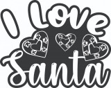 Cumpara ieftin Sticker decorativ, I Love Santa , Negru, 75 cm, 4919ST, Oem