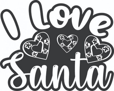 Sticker decorativ, I Love Santa , Negru, 75 cm, 49199900ST foto