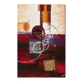 Tablou pictat manual abstract, Fantezie 4, 90x60cm ulei pe panza in releief efect 3D, gata de agatat pe perete