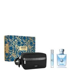 Set cadou Versace Pour Homme (Apa de toaleta, 100 ml + Apa de toaleta Travel size, 10 ml + Geanta pentru cosmetice), pentru barbati