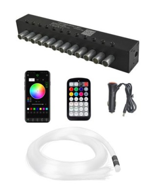 Kit Fibra Optica Meteorit RGB, 120 Fire, 2m, Control Telefon/Telecomanda - Efect Stele Cazatoare foto