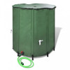 Rezervor Apa Ploaie Pliabil 750L PVC Verde 100x100cm Robinet+Filtru Spalare Auto/Gradina