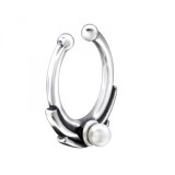 Piercing Nas Argint 925 Bali, Model A4S28395, Fara Nichel, Cadmiu, Plumb, Design Oxidat, 10mm