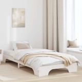 Cumpara ieftin Cadru de pat Alb 80x200 cm din lemn de pin masiv
