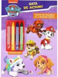 Cumpara ieftin Gata de actiune! Carte de colorat cu 4 creioane cerate/***
