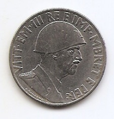 Albania 1 Lek 1939 - Vittorio Emanuele III, Magnetic, 27 mm KM-31 foto