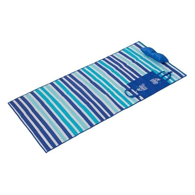 Rogojina pentru plaja cu perna gonflabila, albastru, 86 x 180 cm