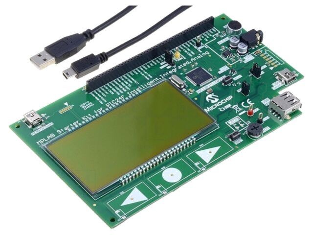 Kit Microchip PIC24 cu cablu USB și placă prototip