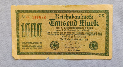 Germania - 1000 Mark / mărci (1922) Sc116688 foto