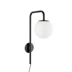 Aplica metal negru sticla alba Delphine 17x30x50 cm