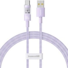 Cablu alimentare si date Baseus Gem, Fast Charging Data Cable pt. smartphone, USB la USB Type-C 100W, 2m, mov