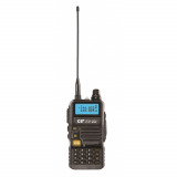 Statie radio VHF/UHF portabila CRT FP00 dual band 136-174 si 400-440 MHz culoare Negru, VOX, 128 canale, Scan, Programabila, Lanterna, FM radio, T.O.T