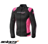 Geaca (jacheta) femei pentru scuter - motocicleta Racing vara Seventy model SD-JR50 culoare: negru/roz Negru/roz XL (61/62cm)