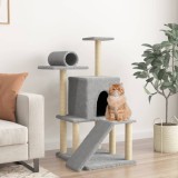 Ansamblu pisici, st&acirc;lpi din funie sisal, gri deschis, 110,5 cm
