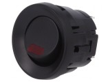 Comutator Rocker SPST ON-OFF cu LED Negru 3A/250VAC
