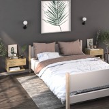 vidaXL Noptiere de perete, 2 buc., stejar sonoma 810960