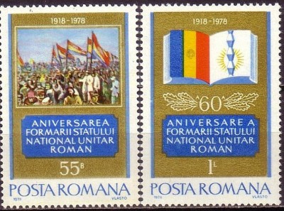 1978 - 60 ani Stat Nat.Unitar Roman, serie neuzata foto