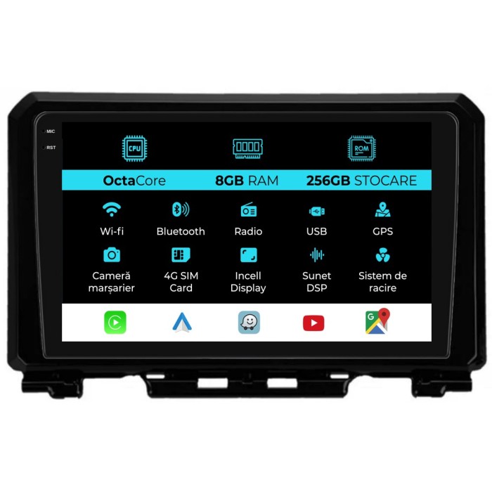 Navigatie Dedicata Suzuki Jimny (2018-2023), 9Inch, 8Gb Ram, 256Gb Stocare, Carplay