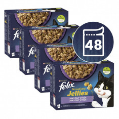 FELIX Sensations selecție de pliculețe în gelatină aromată cu miel, macrou, hering și curcan 48 x 85 g