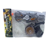 Pistol de jucarie cu baterii si incarcator rotund