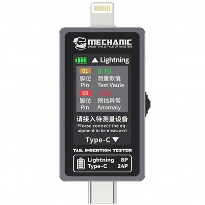 Tester Service Mechanic T-824, Lightning (8Pini) / USB-C (24Pini) foto