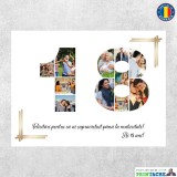 Tablou Canvas Personalizat 18 Ani cu Poze si Text, Decoratiune Casa, Gata de Agatat