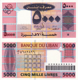 LIBAN 5.000 livres 2008 UNC!!!