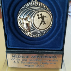 Medalie aniversara;60 de ani handbal masculin ASPolitehnica Timisoara- Aug 2007