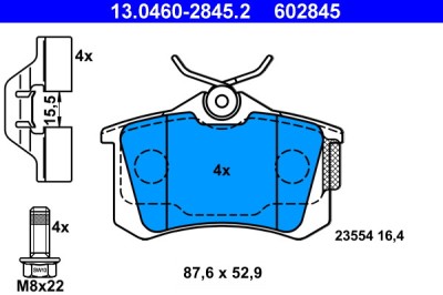 ATE 13.0460-2845.2 set placute frana,frana disc foto